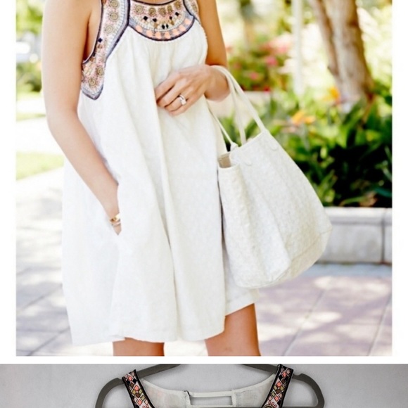 ANTHRO Lilka Embroidered Shift Dress Pockets Size S - Picture 3 of 11